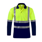 Shirts for Men High Visibility Reflective T-Shirt Long Sleeves Safety Shirt Hi Vis Workwear Shirt Work Shirts Polo